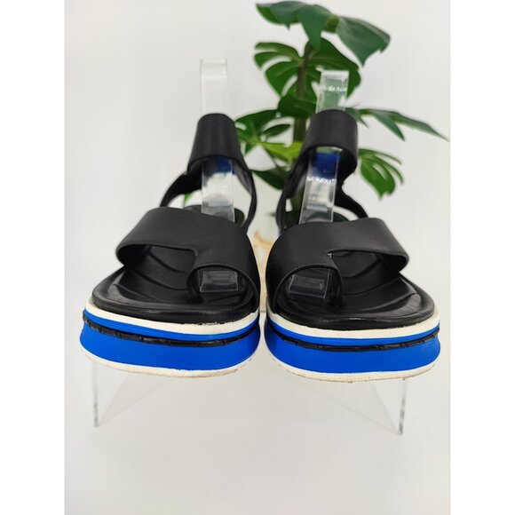 Franco Sarto Women's Elliot Black Leather Casual Strappy Sandals Size 7M US - Picture 3 of 8